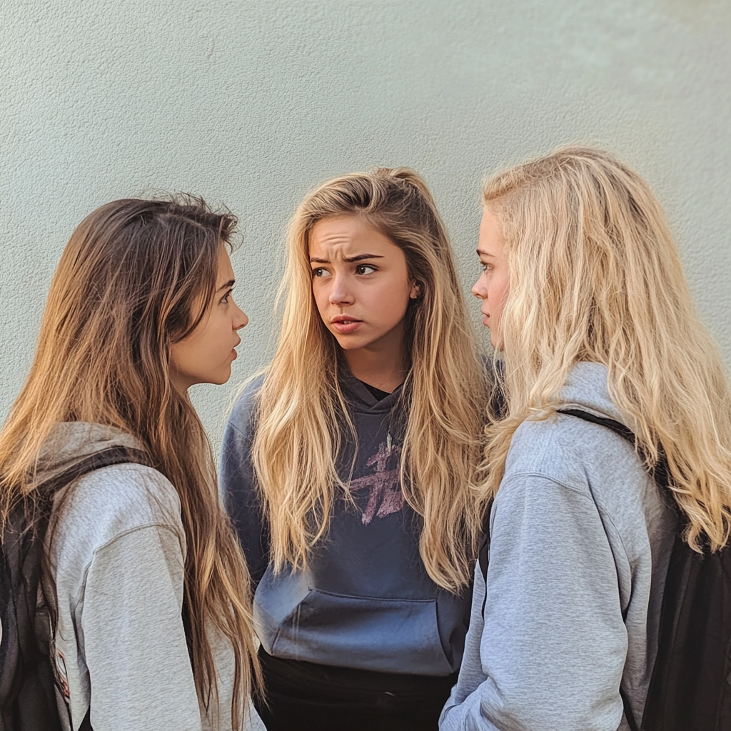 Girl being bullied by classmates in high school | Source: Midjourney