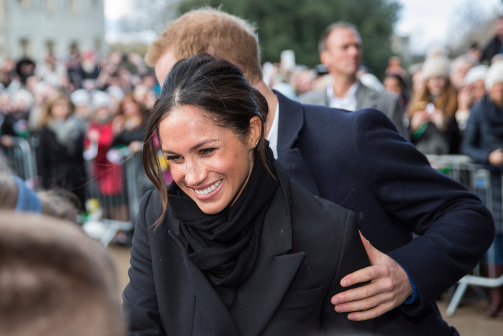 Cardiff, Wales, UK, January 18th 2018. Prince Harry and his fiance Meghan Markle arrive at Cardiff Castle. 