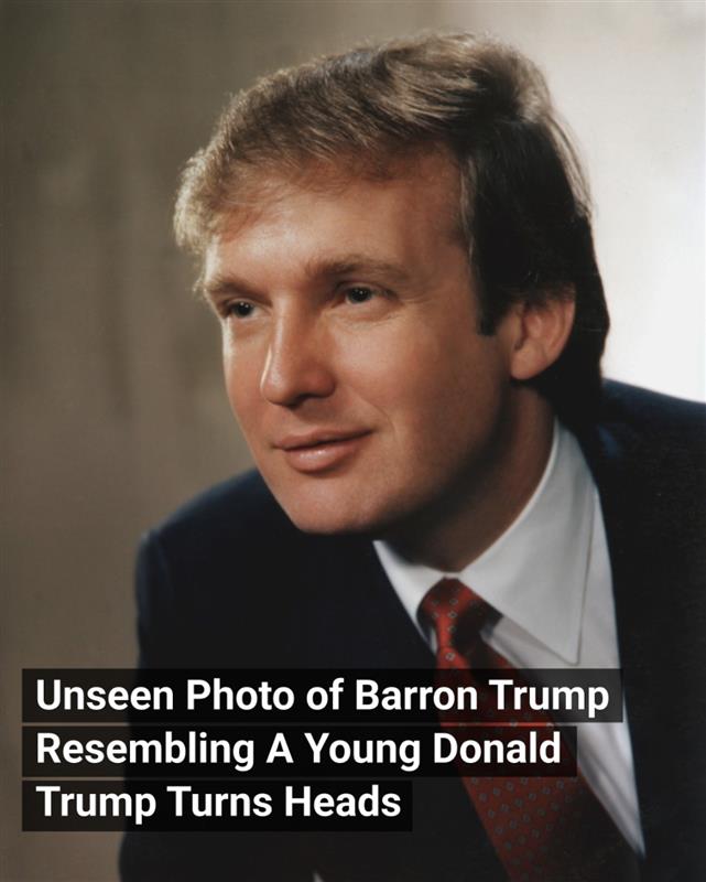 Fans do a double take after side-by-side photo of Barron and young Donald goes viral