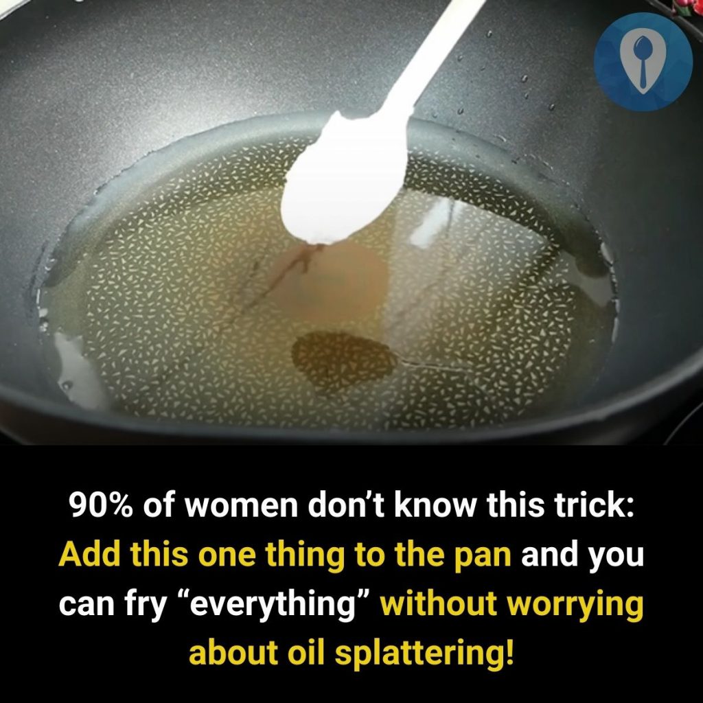90% of women don’t know this trick: Add this one thing to the pan and you can fry “everything” without worrying about oil splattering!