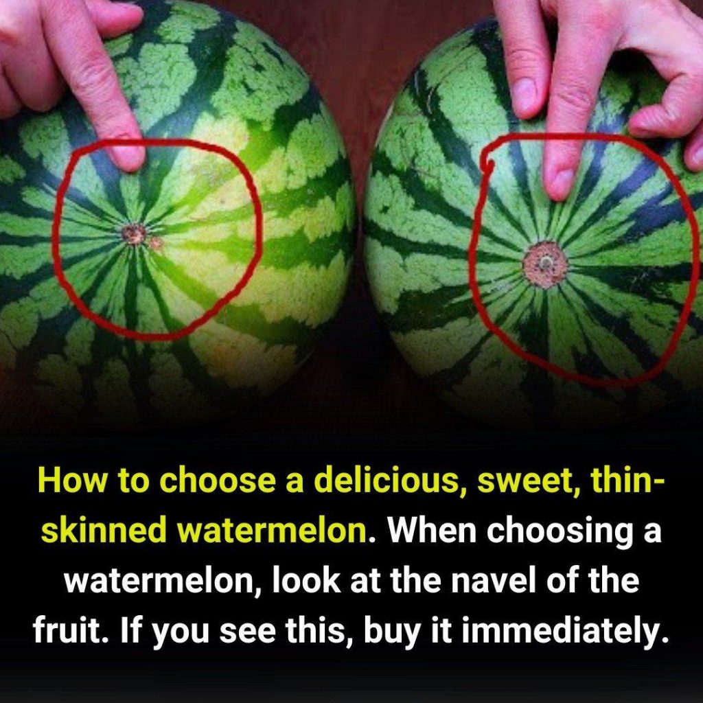 Tips for choosing ripe watermelons with red flesh, sweet, and paper-thin flesh