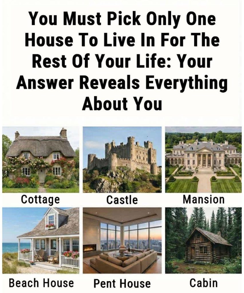 You Must Pick Only One House to Live in for the Rest of Your Life: What Your Choice Reveals About You