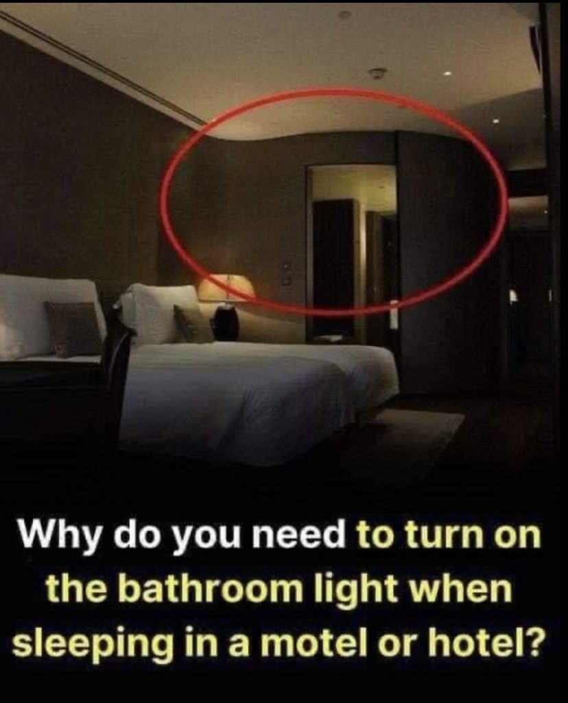 Keep bathroom light on when sleeping in hotel – Here’s why