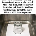 🥤 Here’s Why You Should Always Leave an Upside-Down Glass and a Piece of Paper in the Sink Before Going on Vacation