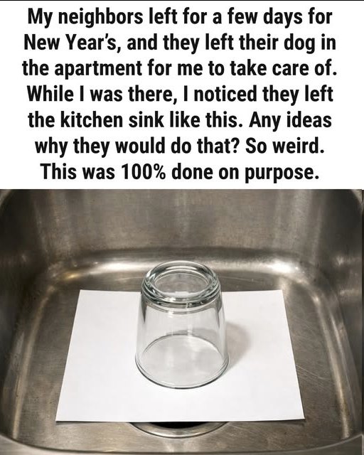 🥤 Here’s Why You Should Always Leave an Upside-Down Glass and a Piece of Paper in the Sink Before Going on Vacation