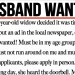 Funny story: 70-year-old widow posts single ad in newspaper