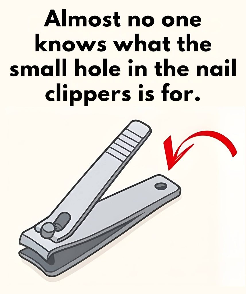 What is the purpose of the small round hole on your nail clippers?