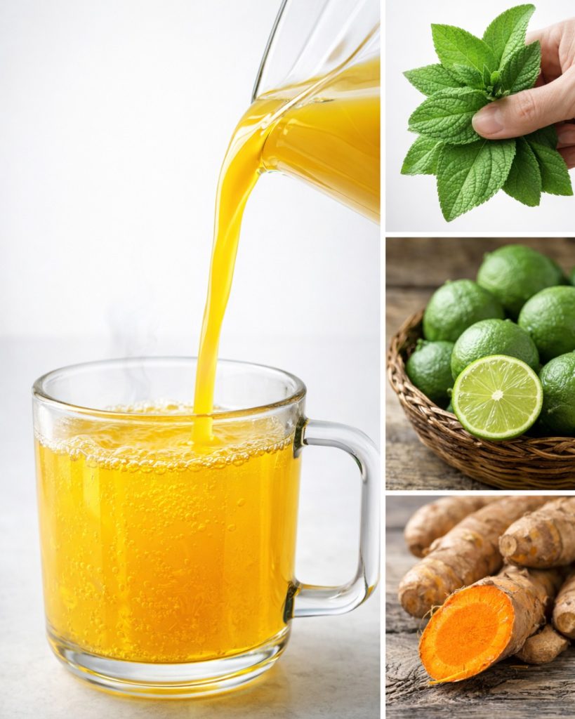 🌿 Herbal Drink Recipe with Guava Leaves, Turmeric, and Lime: A Simple Natural Wellness Ritual