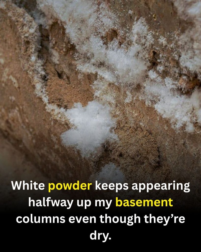 Why White Powder Appears on Basement Columns (Even When They Feel Dry)