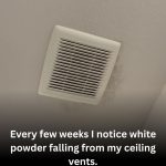 Every few weeks I notice white powder falling from my ceiling vents. What’s breaking down up there?