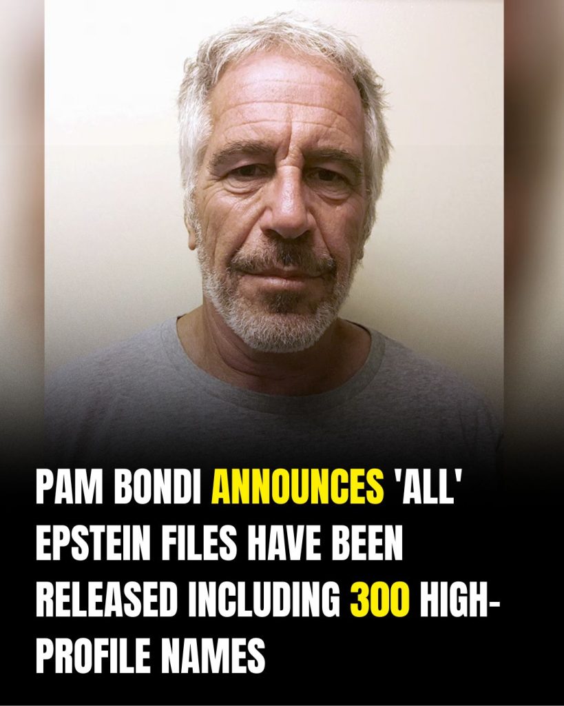Pam Bondi Says Epstein Case Files Have Been Fully Released Under Transparency Law