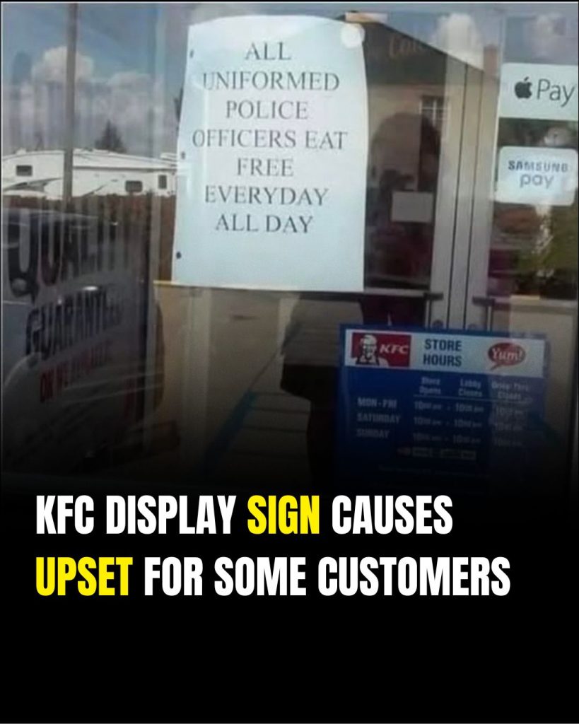 Customers React Strongly to Sign on KFC Door Offering Free Meals to Police