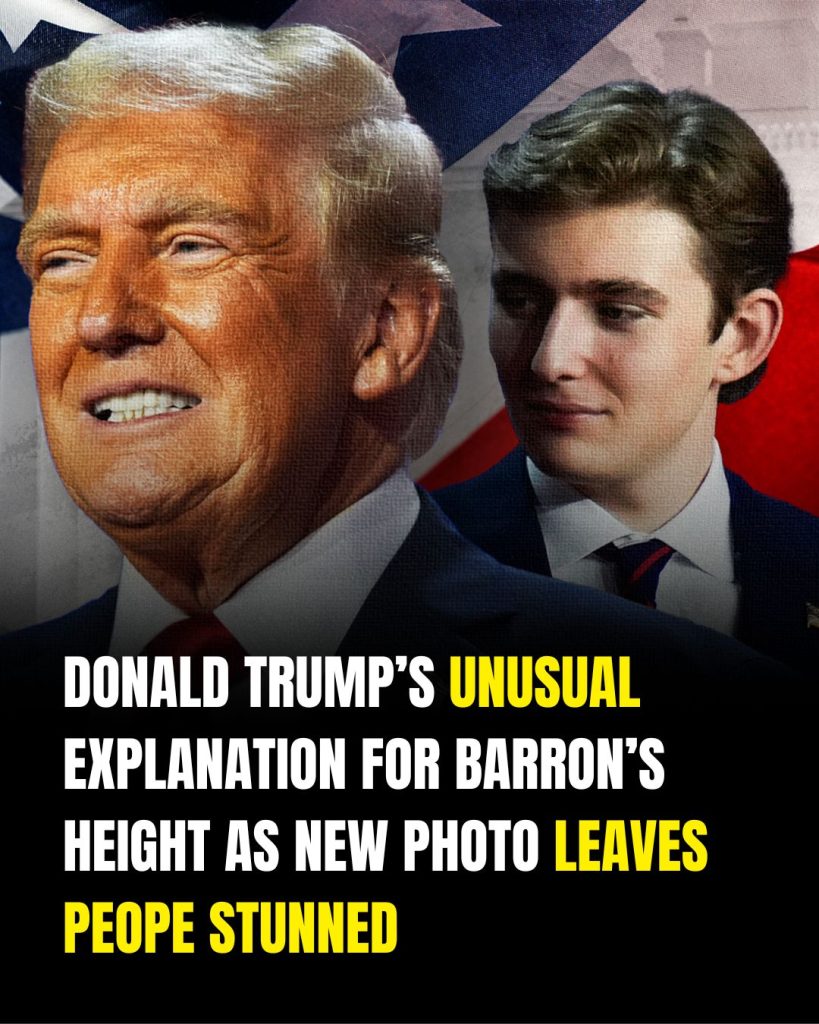 Trump’s unusual explanation for Barron’s height after photo leaves people stunned