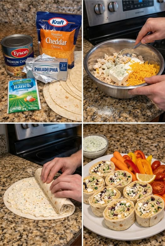 Loaded Cheesy Chicken Ranch Pinwheels