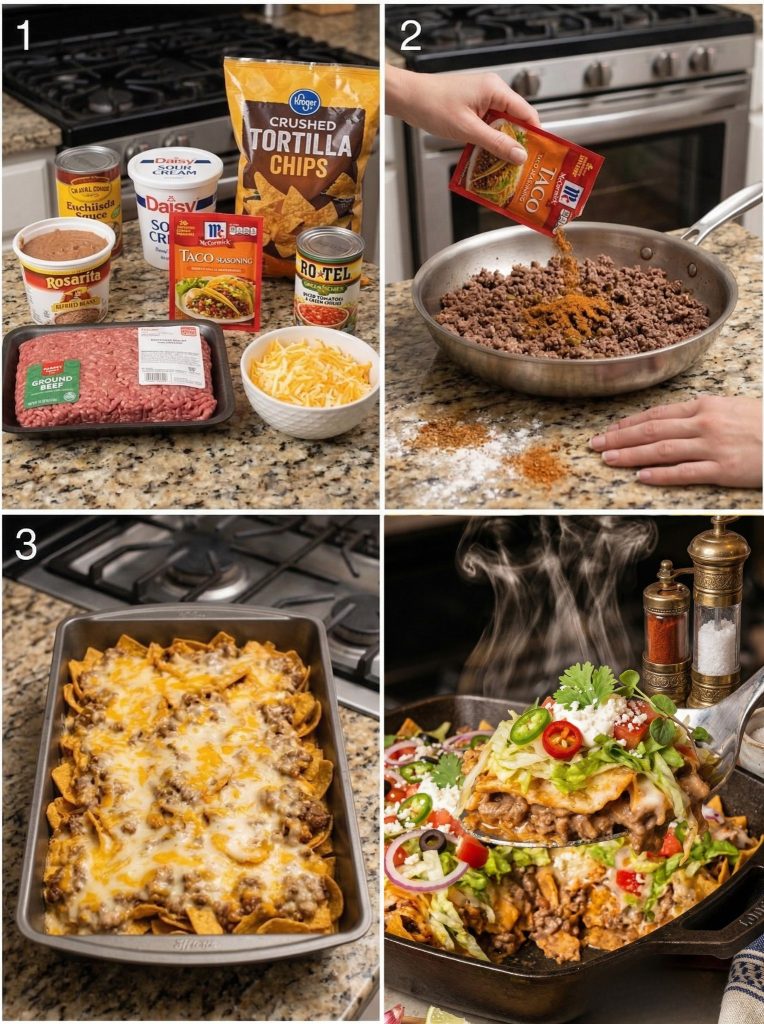 Irresistible Walking Taco Casserole