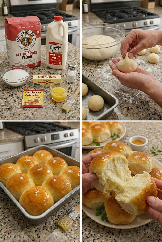 Buttery Parker House Rolls 🧈🍞✨