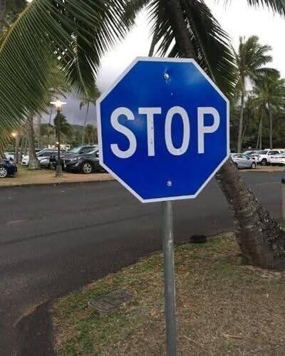Why Some Stop Signs Are Blue Instead of Red