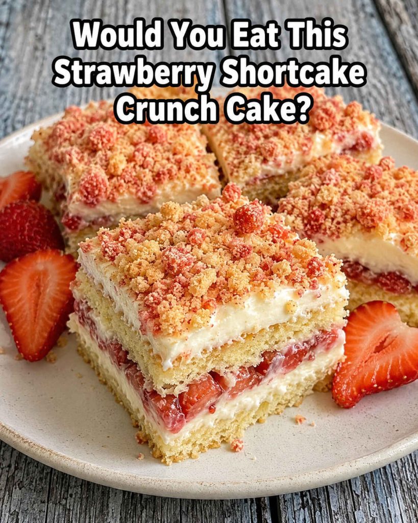Strawberry Shortcake Crunch Cake