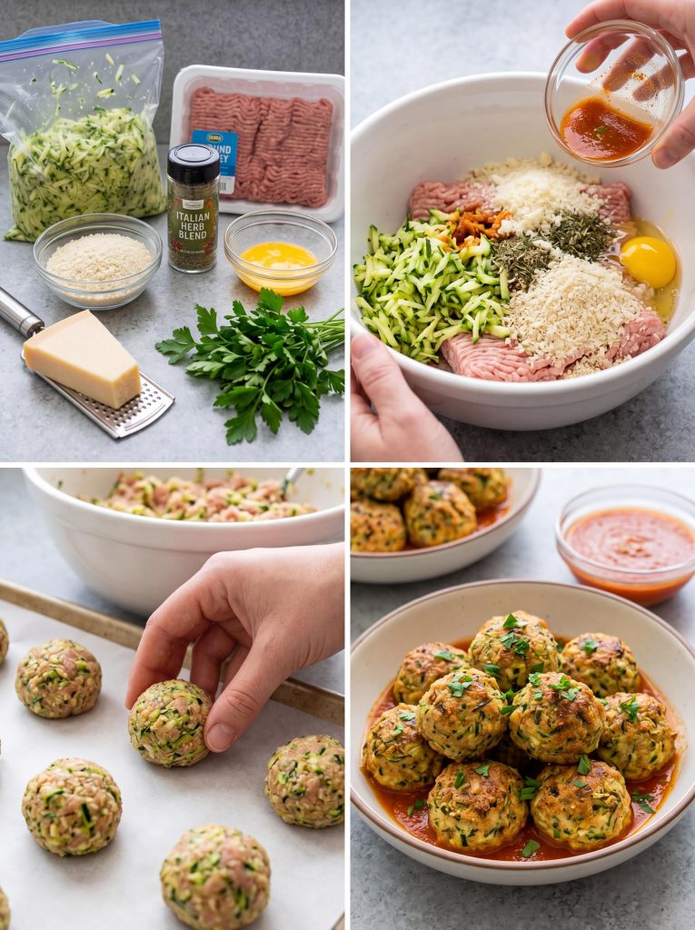 Baked Turkey Zucchini Meatballs