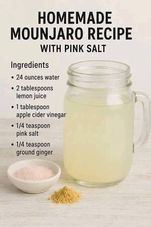 Homemade Pink Salt Wellness Drink: A Refreshing Lemon, Ginger, and Apple Cider Vinegar Recipe