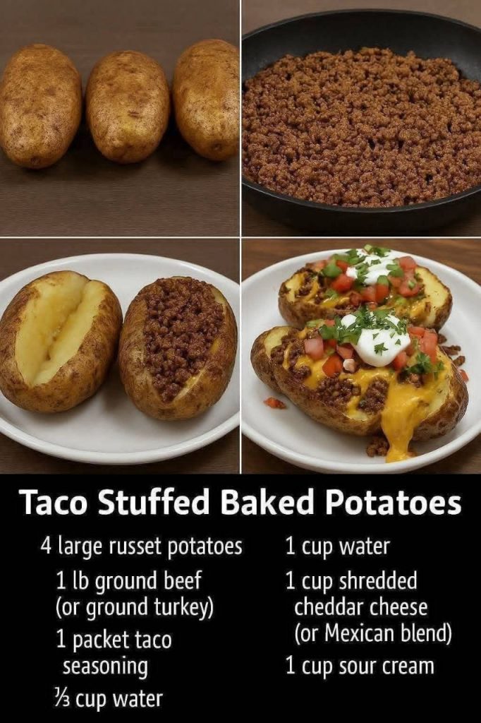 Double Stuffed Taco Potatoes