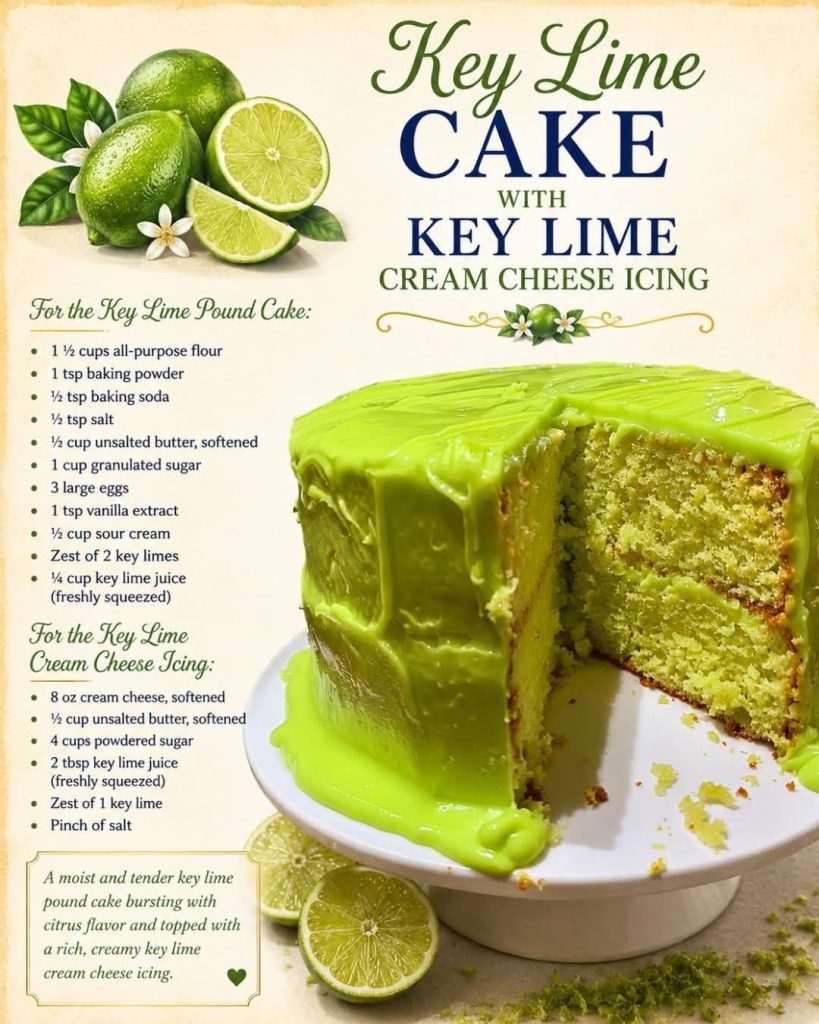 Key Lime Pound Cake with Key Lime Cream Cheese Icing