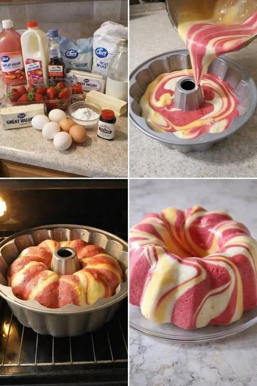 Strawberry Milkshake Pound Cake