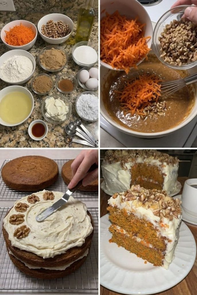 Homemade Carrot Cake with Cream Cheese Frosting