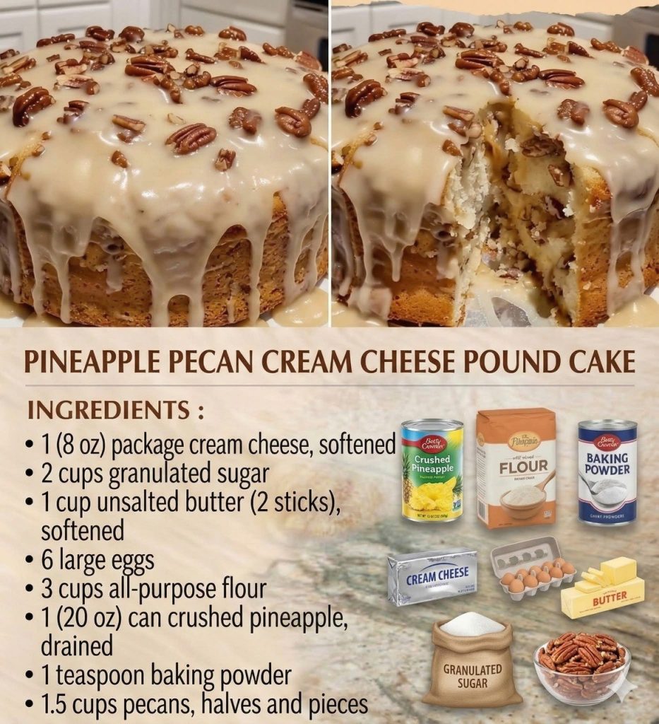 Pineapple Cream Cheese Pound Cake
