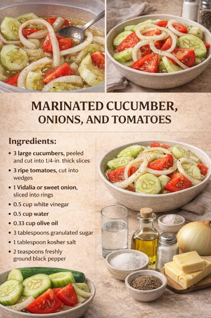Marinated Cucumber, Onions, and Tomatoes