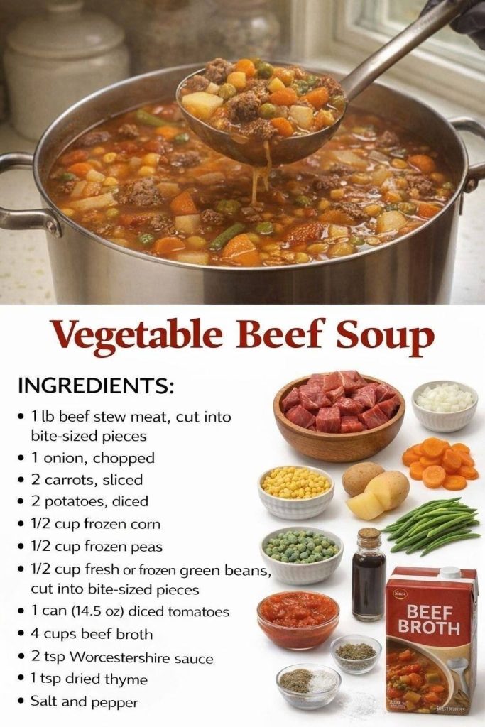 Easy Vegetable Beef Soup – Hearty One-Pot Comfort Food