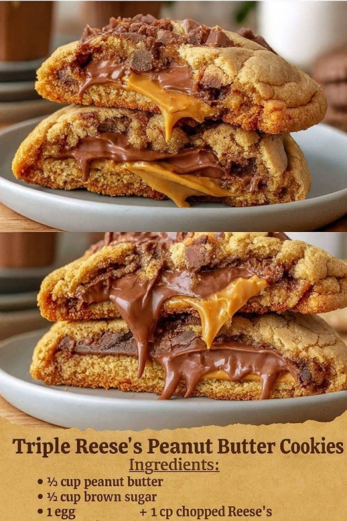Triple Reese’s Peanut Butter Cookies