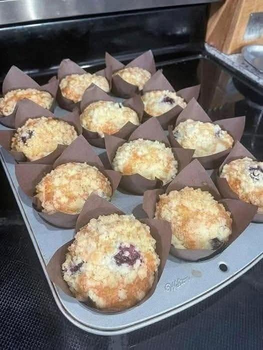 High-Protein Blueberry Streusel Muffins