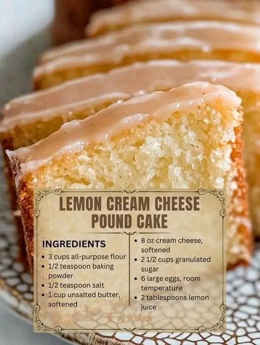 Lemon Cream Cheese Pound Cake